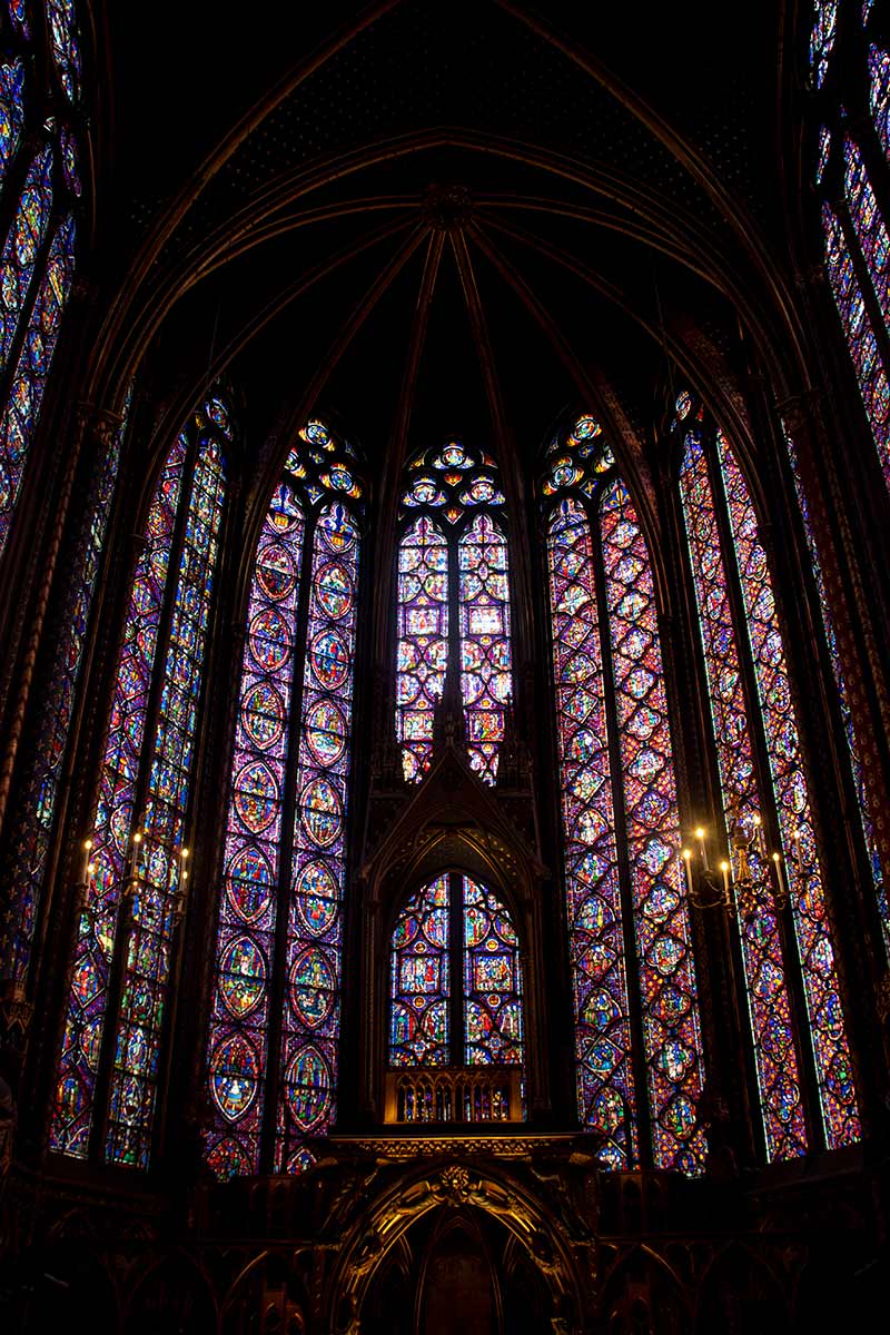 Image of apse windows in LA Sainte Chapelle Paris